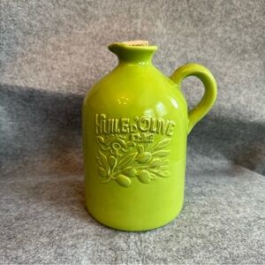 Home Essentials Lime Green Ceramic Huile d'Olive Oil Bottle Cruet